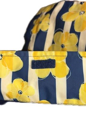 Gymboree Yellow Floral on Navy & Cream Stripe Bib